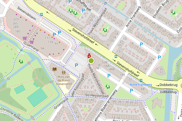 Ambulance-melding op Theda Mansholtstraat, Leiden op 11 juni, kaart-overzicht