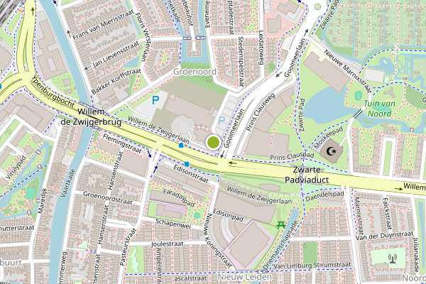 Ambulance-melding op Eschertoren, Leiden op 11 juni, kaart-overzicht