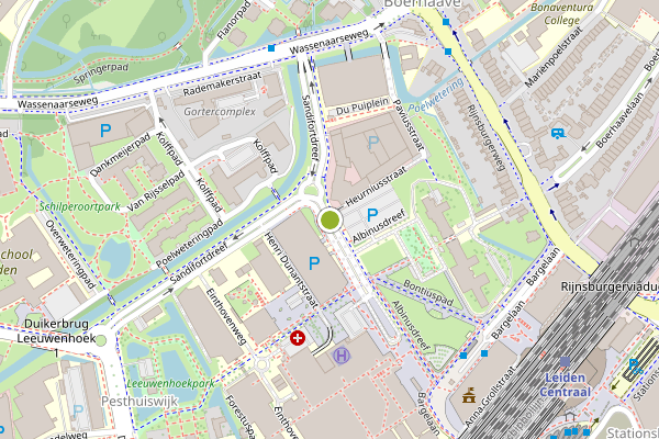 Ambulance-melding op Albinusdreef, Leiden op 11 juni, kaart-overzicht