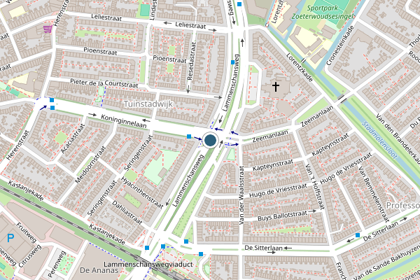 Politie-melding op Lammenschansweg, Leiden op 11 juni, kaart-overzicht