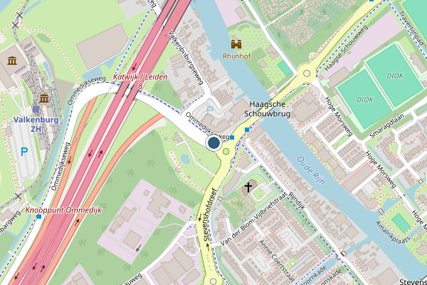 Politie-melding op Ommedijkseweg, Leiden op 11 juni, kaart-overzicht