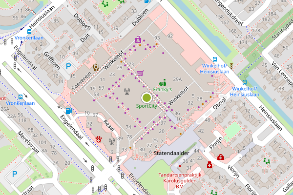Ambulance-melding op Winkelhof, Leiderdorp op 11 juni, kaart-overzicht