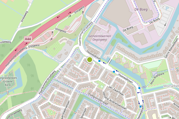 Ambulance-melding op Adriaan Schuurmanlaan, Oegstgeest op 11 juni, kaart-overzicht