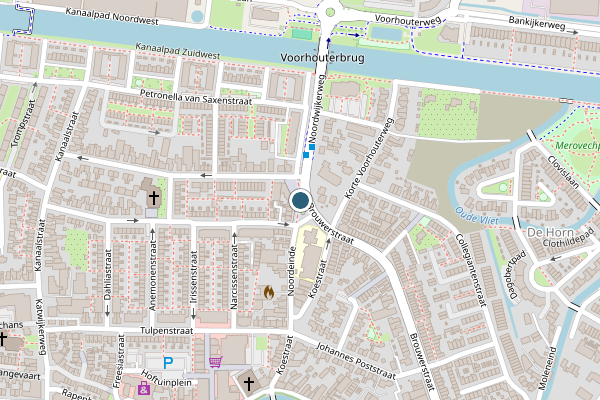 Politie-melding op Noordeinde, Rijnsburg op 11 juni, kaart-overzicht