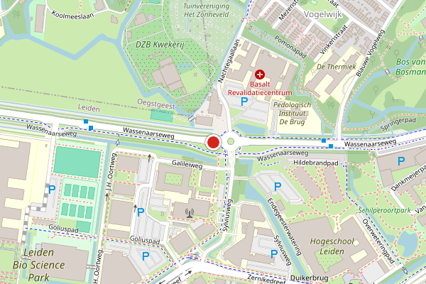 Brandweer-melding op Wassenaarseweg, Leiden op 12 juni, kaart-overzicht
