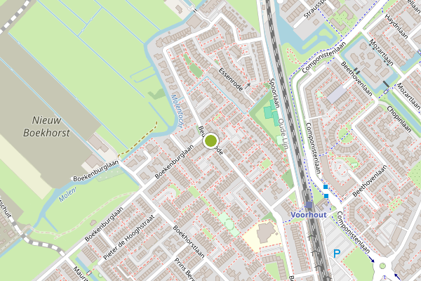 Ambulance-melding op Beukenrode, Voorhout op 12 juni, kaart-overzicht