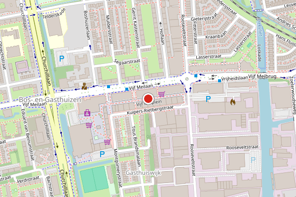 Brandweer-melding op Vijf Meiplein, Leiden op 12 juni, kaart-overzicht