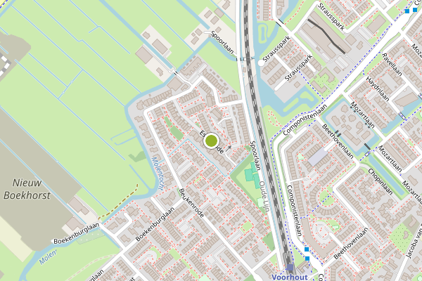 Ambulance-melding op Essenrode, Voorhout op 12 juni, kaart-overzicht