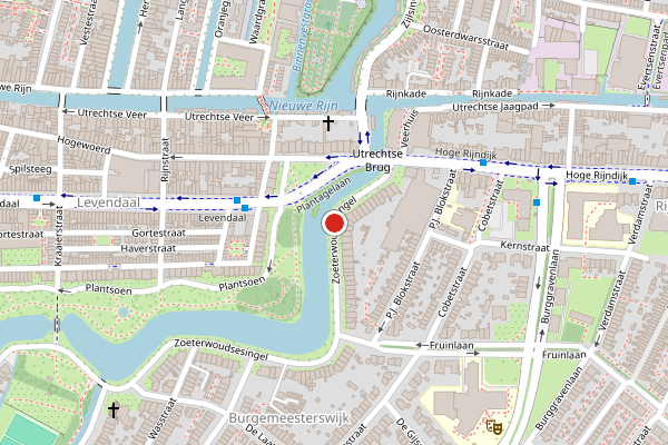 Brandweer-melding op Zoeterwoudsesingel, Leiden op 13 juni, kaart-overzicht