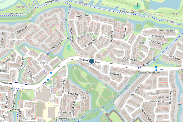 Politie-melding op Veluwemeerlaan, Leiden op 13 juni, kaart-overzicht