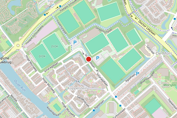 Brandweer-melding op Smaragdlaan, Leiden op 13 juni, kaart-overzicht