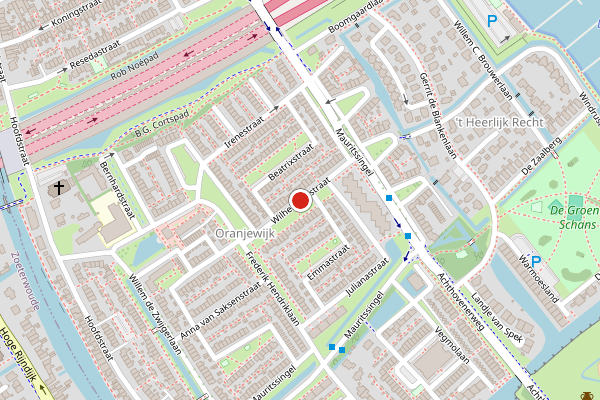 Brandweer-melding op Wilhelminastraat, Leiderdorp op 13 juni, kaart-overzicht