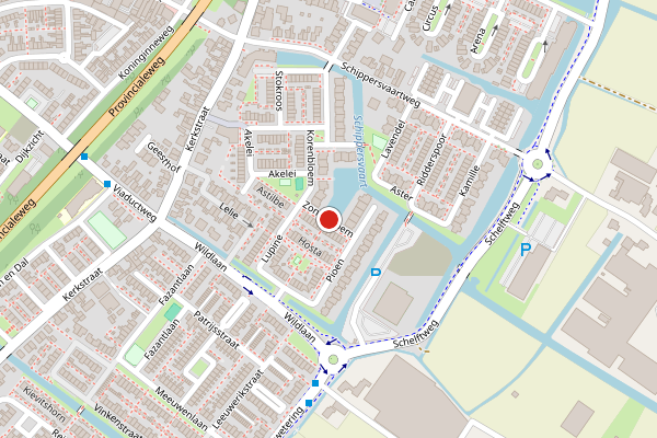 Brandweer-melding op Zonnebloem, Noordwijkerhout op 13 juni, kaart-overzicht