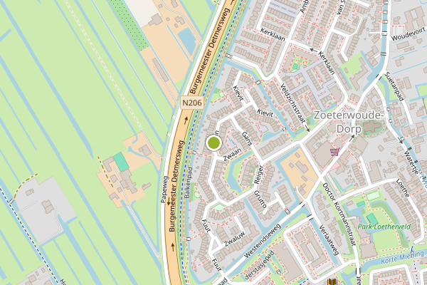 Ambulance-melding op Zwaan, Zoeterwoude op 13 juni, kaart-overzicht