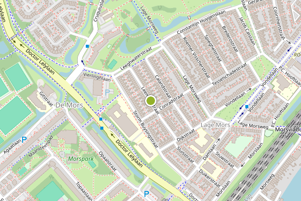 Ambulance-melding op Leemansstraat, Leiden op 14 juni, kaart-overzicht