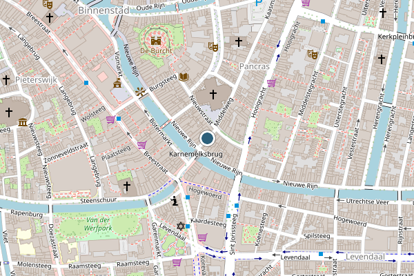 Politie-melding op Hartesteeg, Leiden op 14 juni, kaart-overzicht