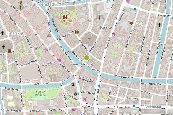 Ambulance-melding op Hartesteeg, Leiden op 14 juni, kaart-overzicht