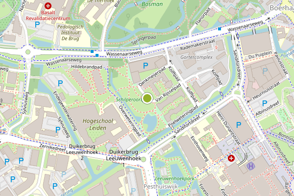 Ambulance-melding op Verhaartpad, Leiden op 13 juni, kaart-overzicht