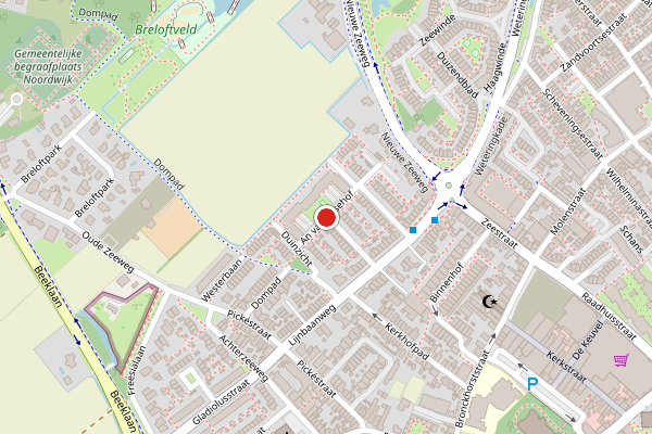 Brandweer-melding op An van Gilsehof, Noordwijk op 14 juni, kaart-overzicht
