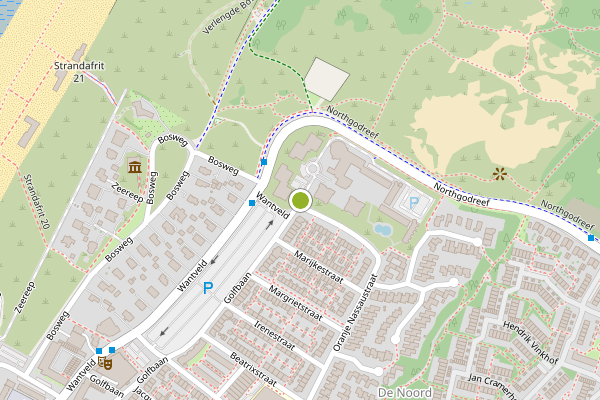 Ambulance-melding op Groot Hoogwaak, Noordwijk op 14 juni, kaart-overzicht
