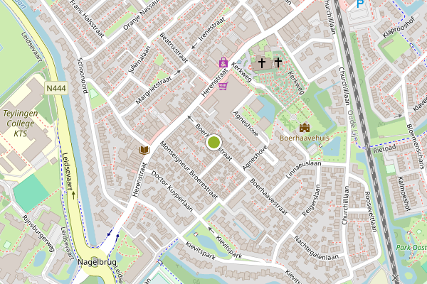 Ambulance-melding op Boerhaavestraat, Voorhout op 14 juni, kaart-overzicht