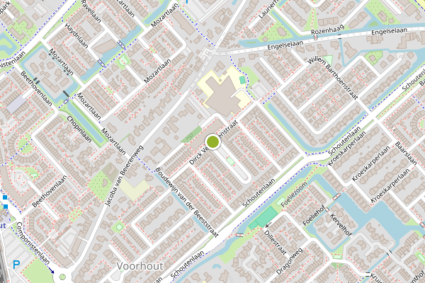 Ambulance-melding op Dirck Verhagenstraat, Voorhout op 14 juni, kaart-overzicht