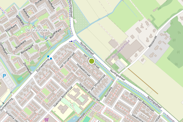 Ambulance-melding op van Struykstraat, Noordwijk op 15 juni, kaart-overzicht