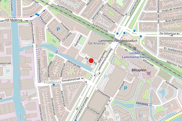 Brandweer-melding op Perzikweg, Leiden op 15 juni, kaart-overzicht
