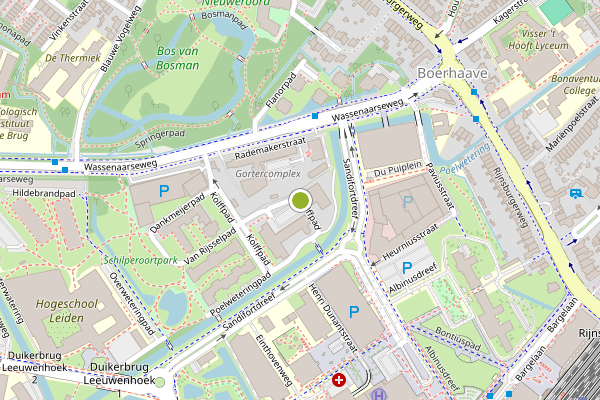 Ambulance-melding op Kolffpad, Leiden op 15 juni, kaart-overzicht