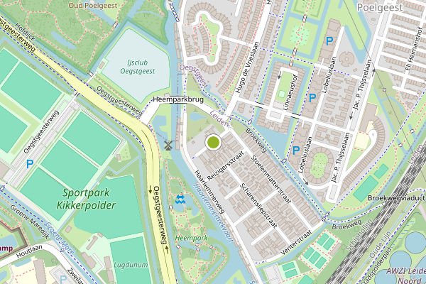 Ambulance-melding op Muzikantenstraat, Leiden op 15 juni, kaart-overzicht