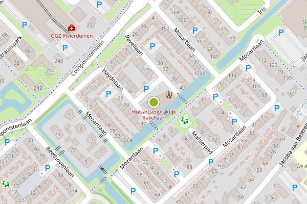 Ambulance-melding op Ravellaan, Voorhout op 15 juni, kaart-overzicht