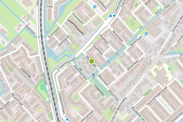 Ambulance-melding op Mozartlaan, Voorhout op 15 juni, kaart-overzicht