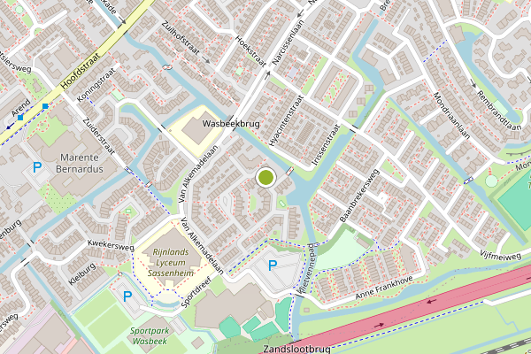 Ambulance-melding op Nicolaas Damesstraat, Sassenheim op 15 juni, kaart-overzicht