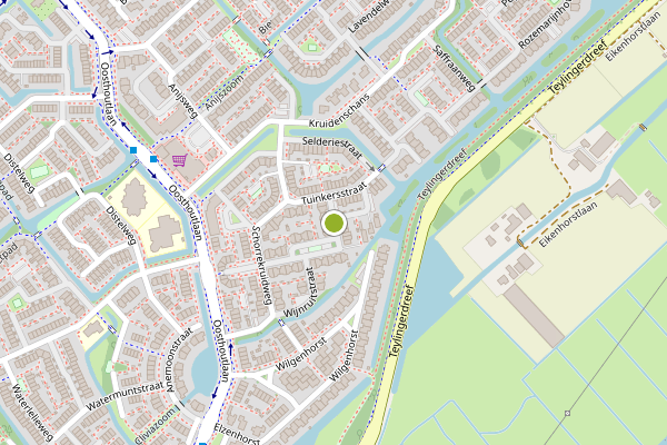 Ambulance-melding op Veldzuringstraat, Voorhout op 16 juni, kaart-overzicht