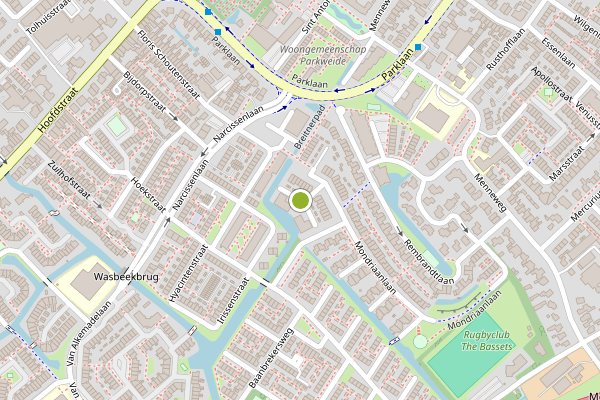Ambulance-melding op Karel Appelstraat, Sassenheim op 16 juni, kaart-overzicht