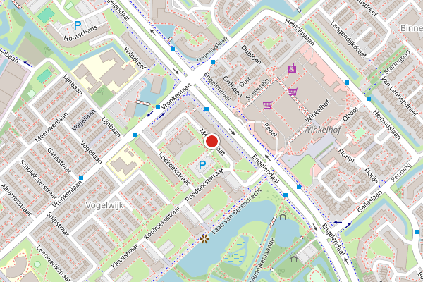 Brandweer-melding op Merelstraat, Leiderdorp op 16 juni, kaart-overzicht