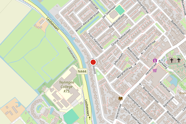 Brandweer-melding op Schoonoord, Voorhout op 16 juni, kaart-overzicht