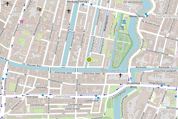Ambulance-melding op Oranjegracht, Leiden op 17 juni, kaart-overzicht