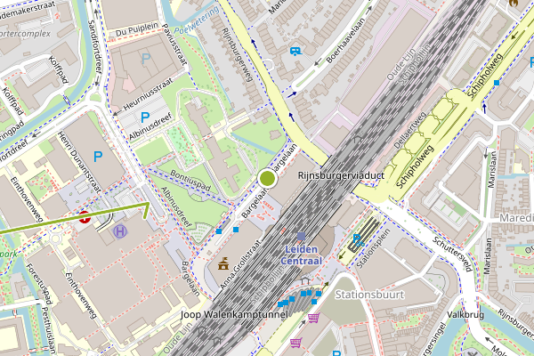 Ambulance-melding op Bargelaan, Leiden op 17 juni, kaart-overzicht