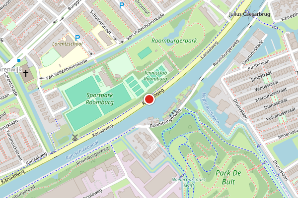 Brandweer-melding op Kanaalweg, Leiden op 17 juni, kaart-overzicht