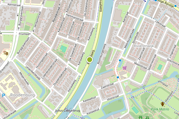 Ambulance-melding op Kanaalweg, Leiden op 17 juni, kaart-overzicht