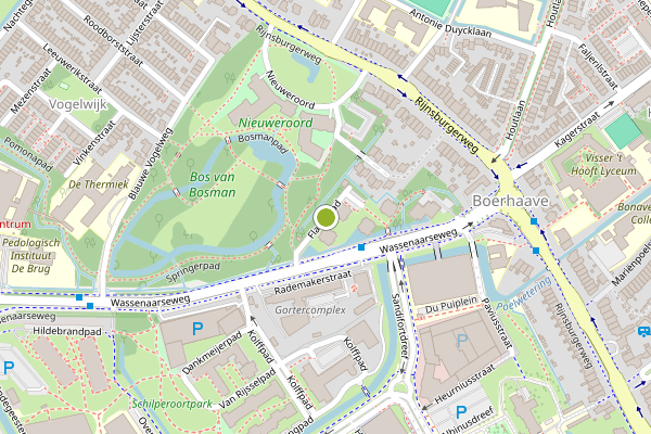Ambulance-melding op Flanorpad, Leiden op 16 juni, kaart-overzicht