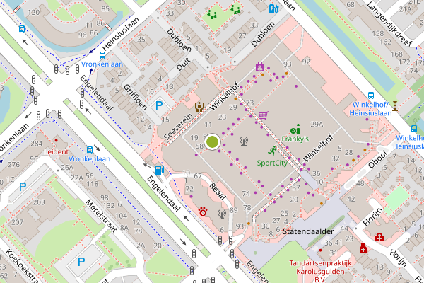 Ambulance-melding op Winkelhof, Leiderdorp op 17 juni, kaart-overzicht