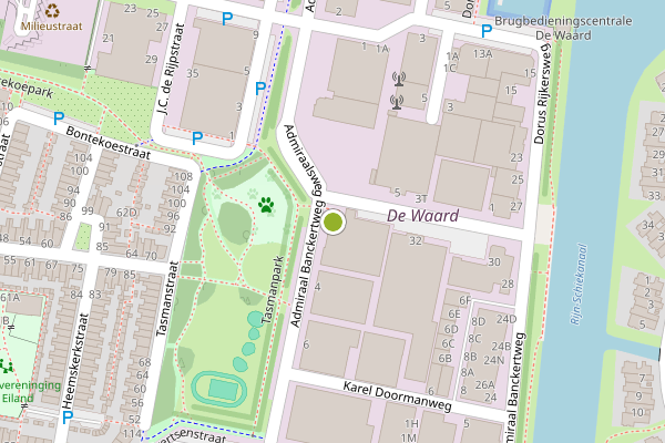 Ambulance-melding op Boulderhal, Leiden op 17 juni, kaart-overzicht