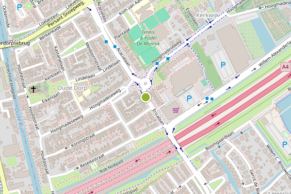 Ambulance-melding op Ericalaan, Leiderdorp op 17 juni, kaart-overzicht