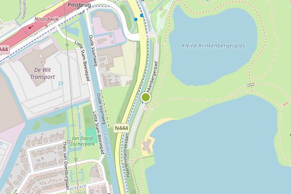 Ambulance-melding op Klinkenbergerpad, Oegstgeest op 17 juni, kaart-overzicht
