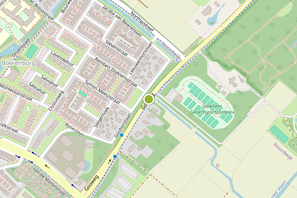 Ambulance-melding op Gooweg, Noordwijk op 17 juni, kaart-overzicht