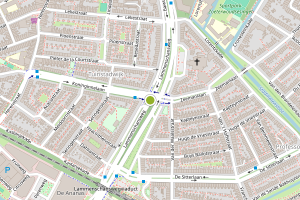 Ambulance-melding op Lammenschansweg, Leiden op 18 juni, kaart-overzicht