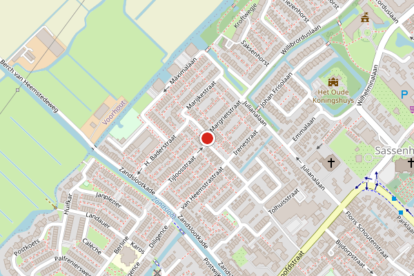 Brandweer-melding op Beatrixstraat, Sassenheim op 18 juni, kaart-overzicht