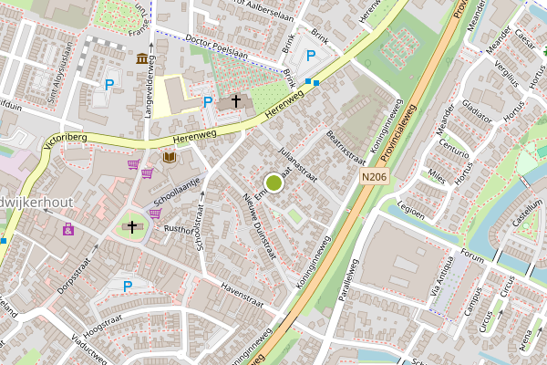 Ambulance-melding op Emmastraat, Noordwijkerhout op 18 juni, kaart-overzicht